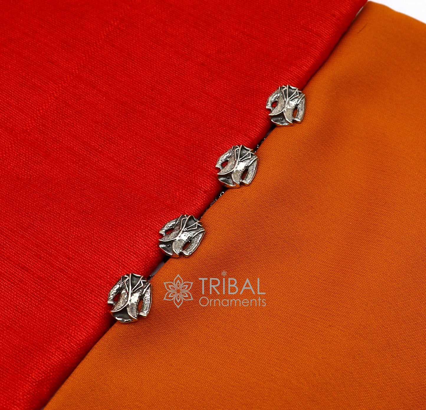 Blazer suit design 925 Sterling Silver set of 4 kurta Buttons for Fashion Perfection, silver cufflinks, cultural trendy jewelry btn47 - TRIBAL ORNAMENTS