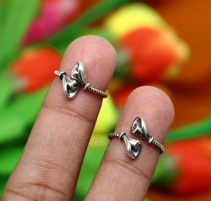 Brides jewelry 925 sterling silver handcrafted unique design vintage ethnic design toe ring for girl's women's ethnic tribal jewelry ytr29 - TRIBAL ORNAMENTS