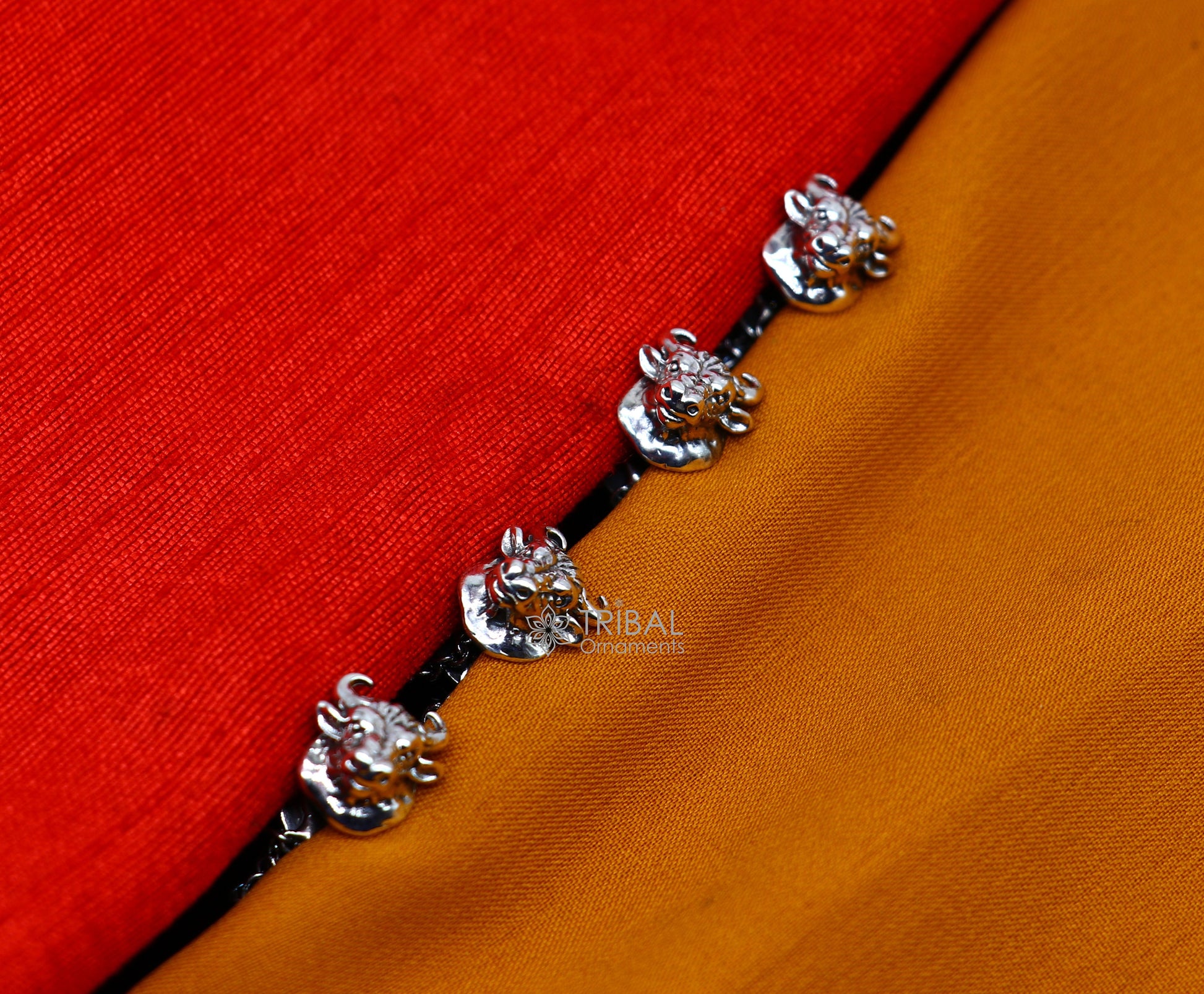 Bull head design 925 Sterling Silver set of 4 kurta Buttons for Fashion Perfection, silver cufflinks, cultural trendy jewelry btn38 - TRIBAL ORNAMENTS