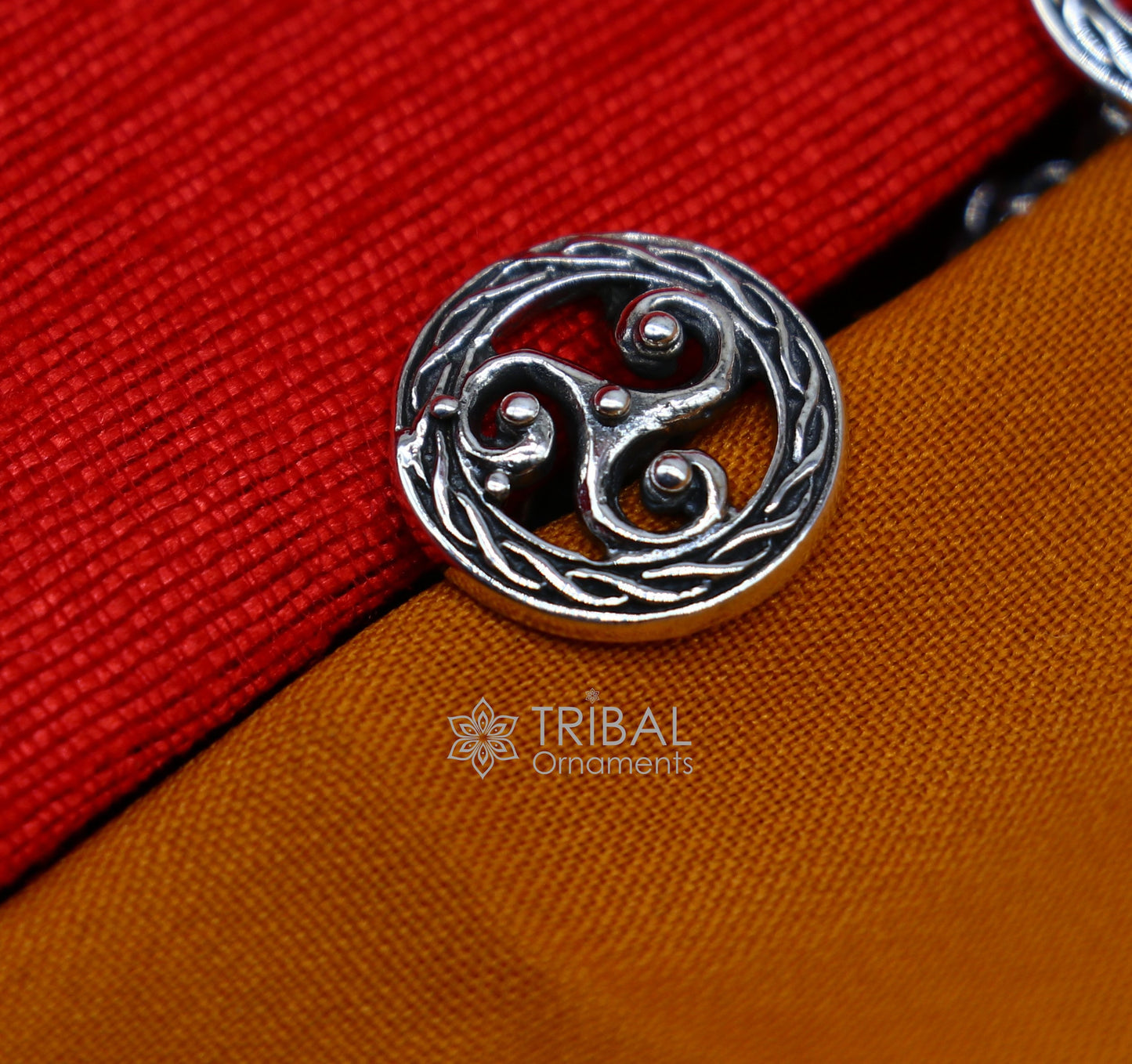 Celtic spiral triskele symbol 925 Sterling silver handmade gorgeous high-quality buttons or cufflinks for kurtas, best gifting jewelry btn52 - TRIBAL ORNAMENTS