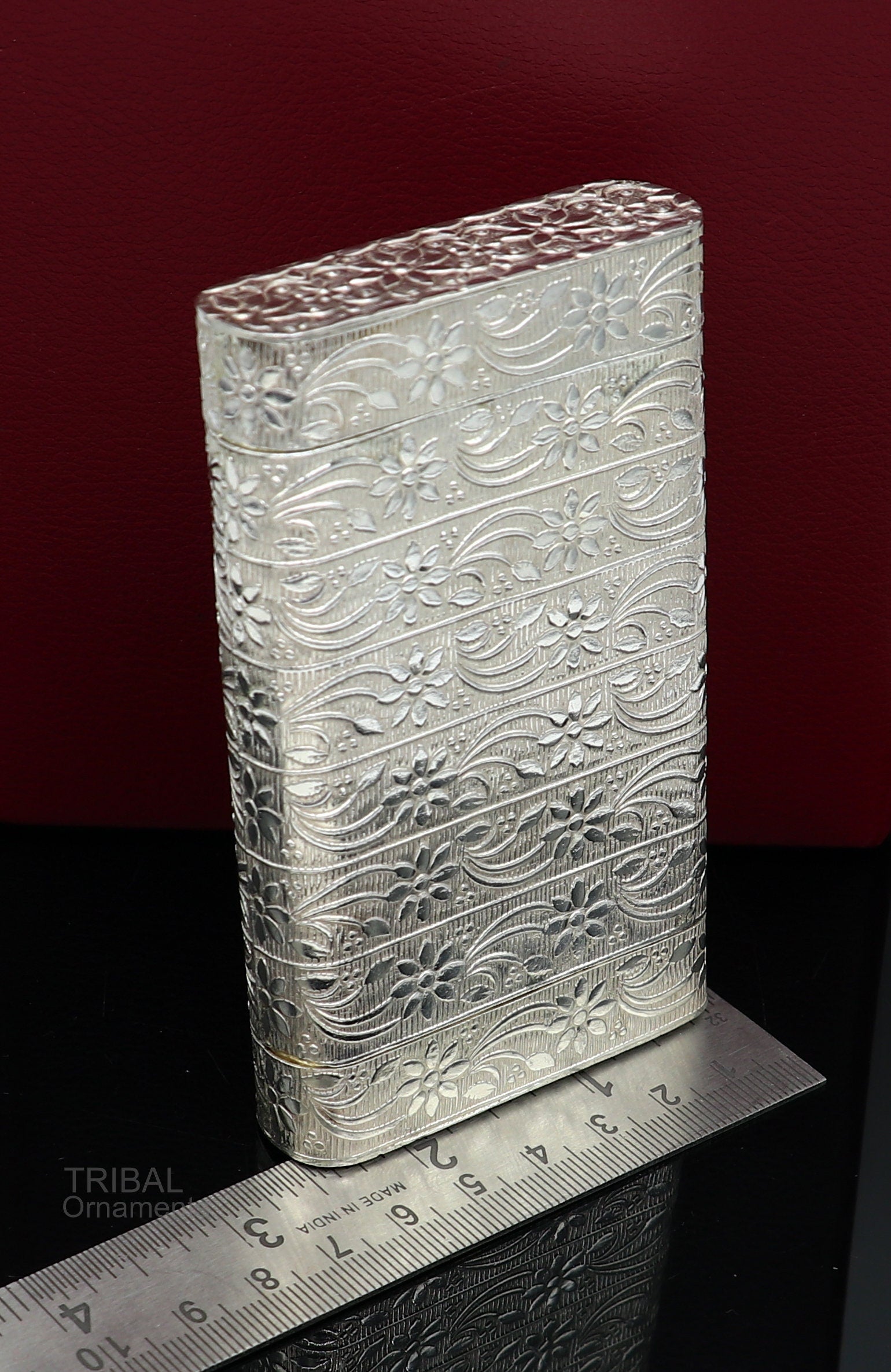cigarette or tobacco box 925 solid silver vintage floral design stylish trinket box, best royal luxury gift to anyone special stb325 - TRIBAL ORNAMENTS