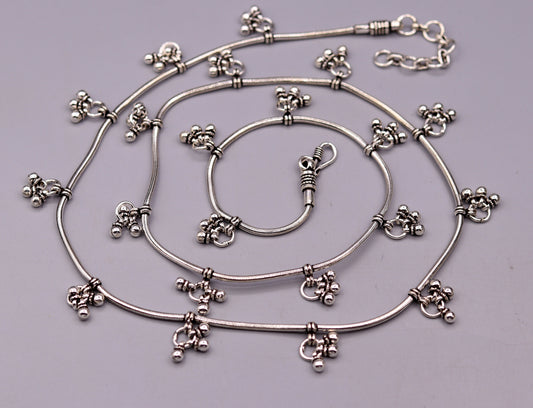 Customized 925 sterling silver snake chain with hanging bells waist chain, gorgeous belly chain wedding belly dance tribal jewelry wch03 - TRIBAL ORNAMENTS