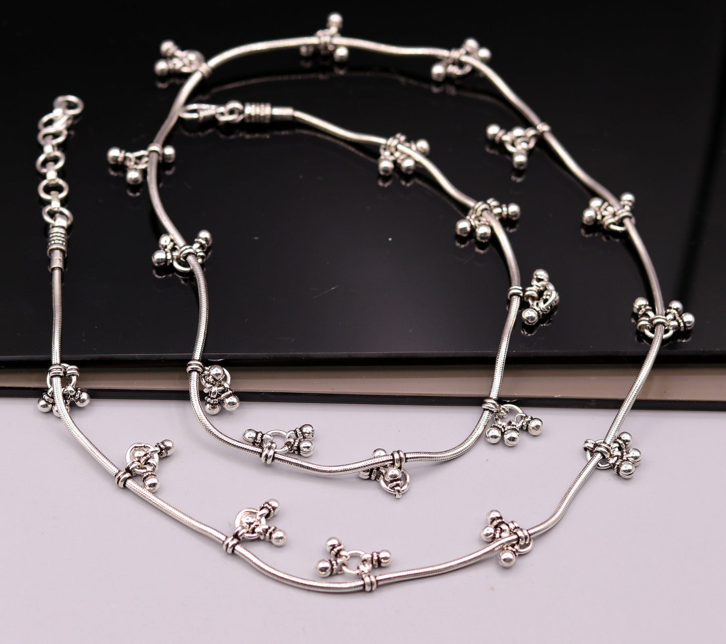 Customized 925 sterling silver snake chain with hanging bells waist chain, gorgeous belly chain wedding belly dance tribal jewelry wch03 - TRIBAL ORNAMENTS