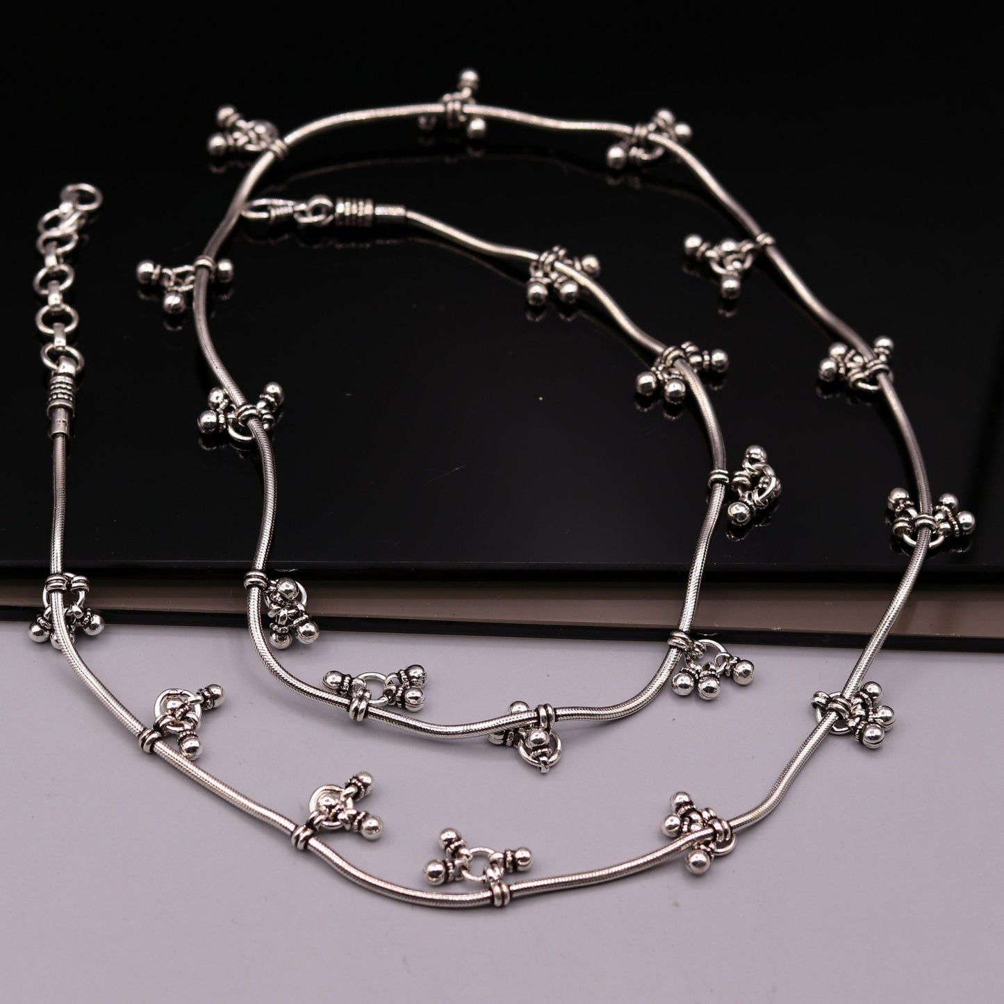 Customized 925 sterling silver snake chain with hanging bells waist chain, gorgeous belly chain wedding belly dance tribal jewelry wch03 - TRIBAL ORNAMENTS