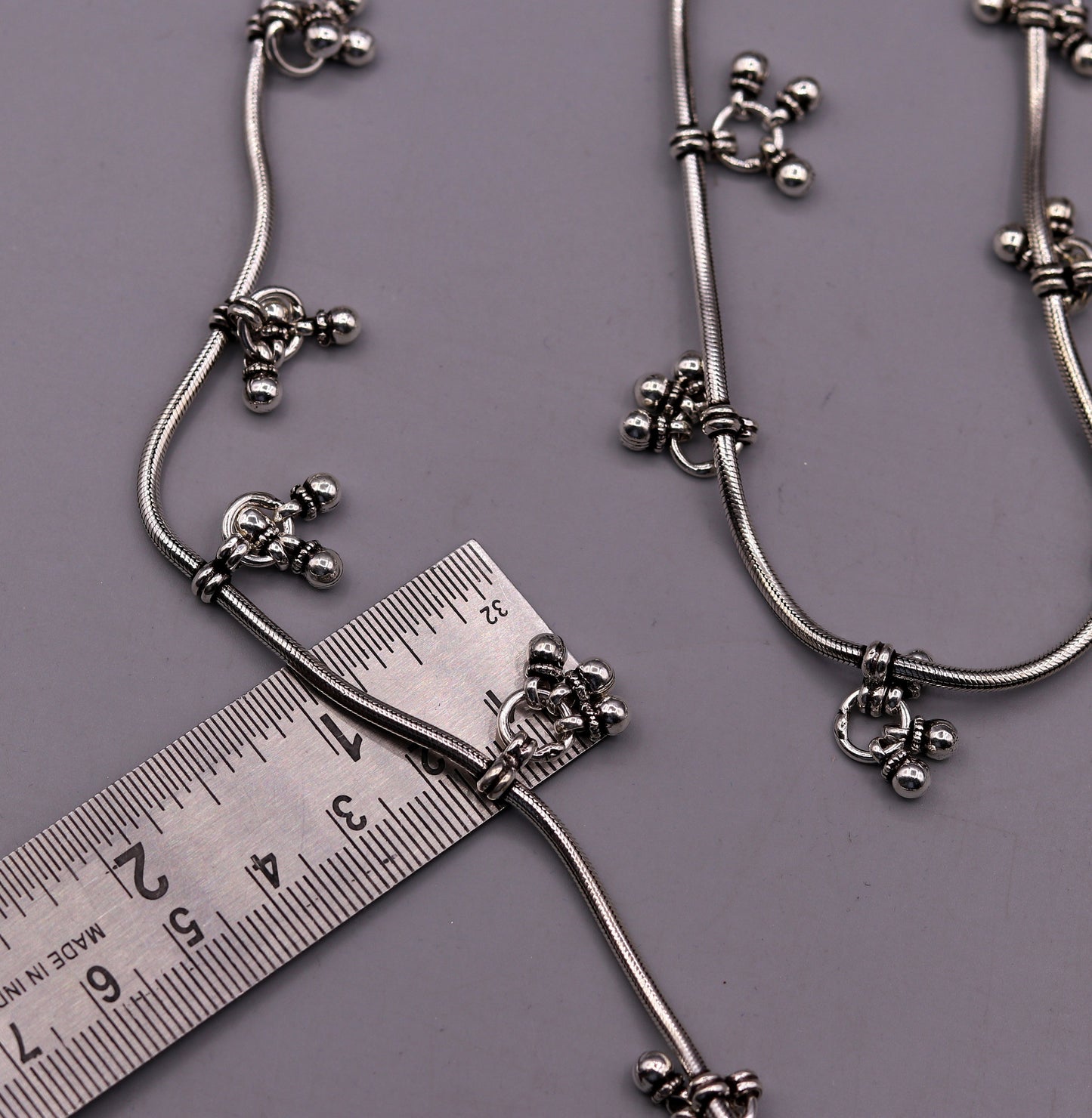 Customized 925 sterling silver snake chain with hanging bells waist chain, gorgeous belly chain wedding belly dance tribal jewelry wch03 - TRIBAL ORNAMENTS