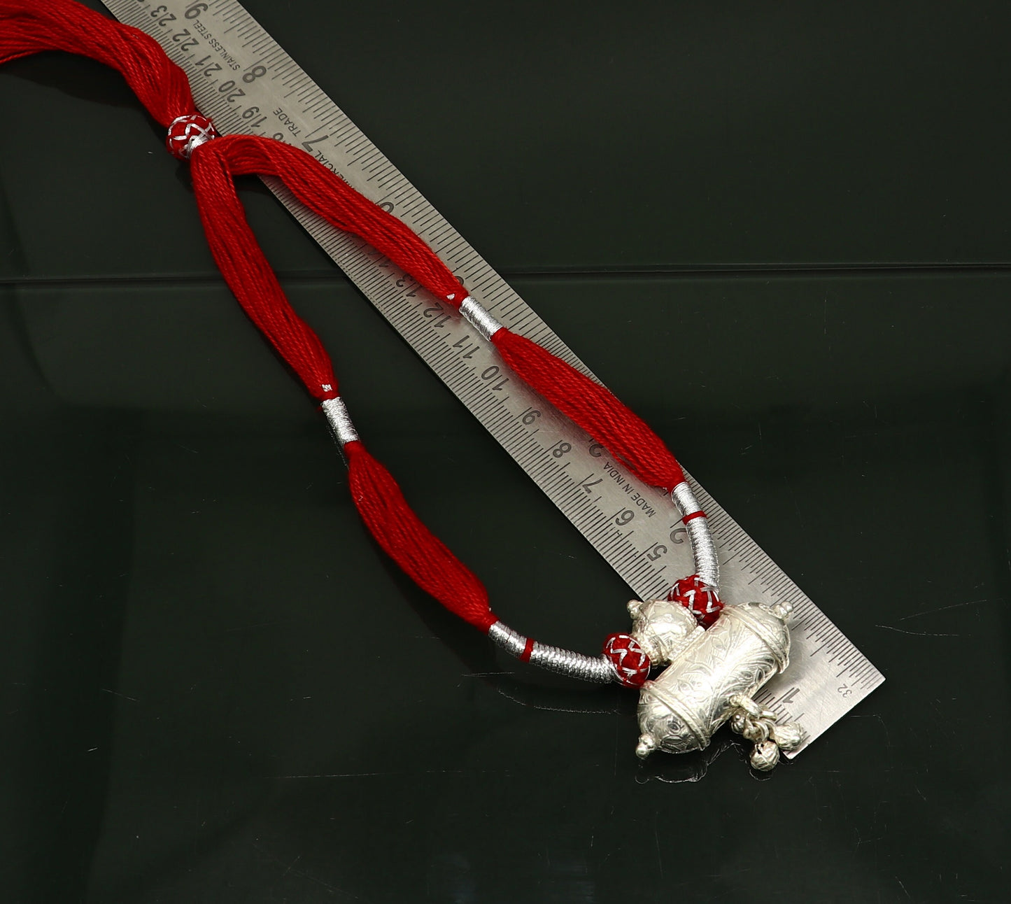 Customized indian traditional design vintage lookt solid silver charm necklace, stunning brides wedding necklace tribal jewelry set209 - TRIBAL ORNAMENTS