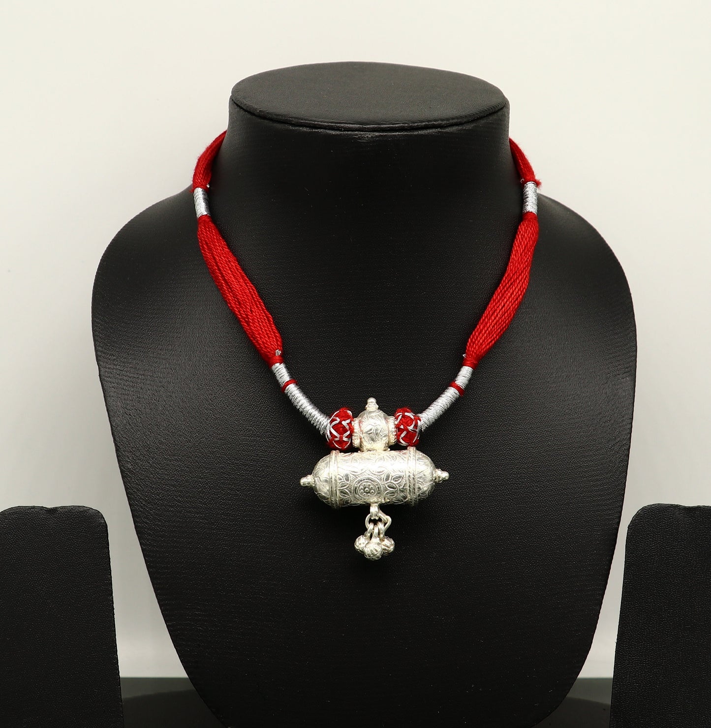 Customized indian traditional design vintage lookt solid silver charm necklace, stunning brides wedding necklace tribal jewelry set209 - TRIBAL ORNAMENTS