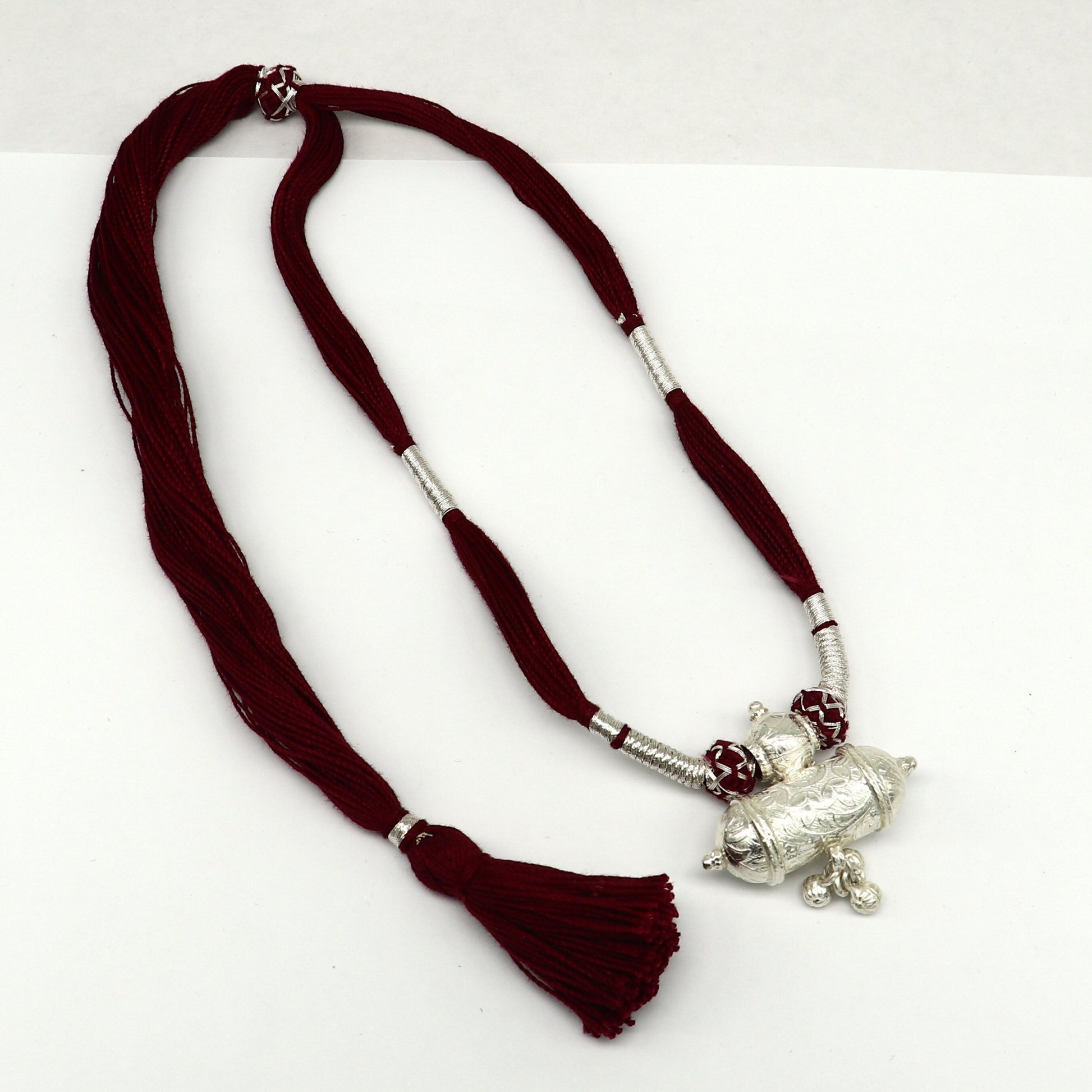 Customized indian traditional design vintage lookt solid silver charm necklace, stunning brides wedding necklace tribal jewelry set210 - TRIBAL ORNAMENTS