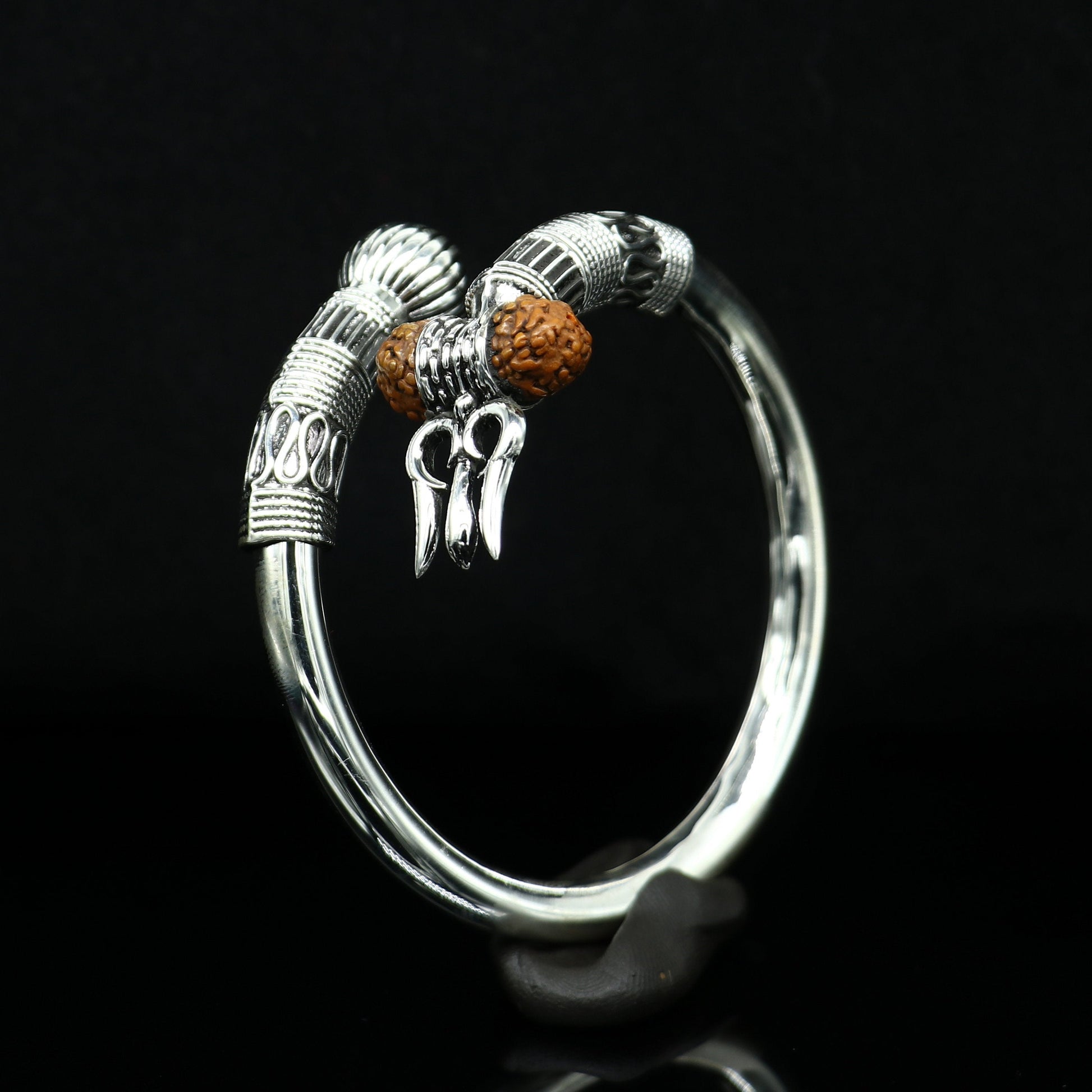 Devine 925 sterling silver handmade lord Shiva trident Trishul bangle bracelet kada, best gift for girl's or boy's stunning bangle nssk419 - TRIBAL ORNAMENTS