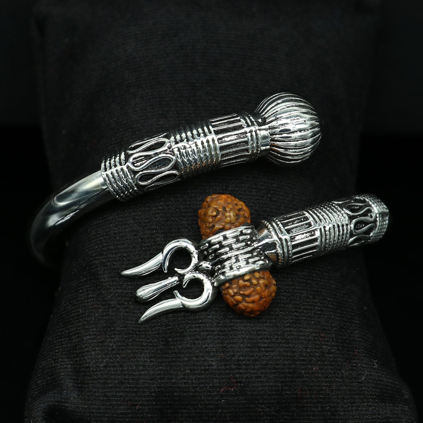 Devine 925 sterling silver handmade lord Shiva trident Trishul bangle bracelet kada, best gift for girl's or boy's stunning bangle nssk419 - TRIBAL ORNAMENTS
