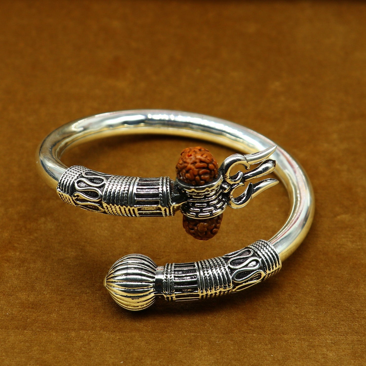 Devine 925 sterling silver handmade lord Shiva trident Trishul bangle bracelet kada, best gift for girl's or boy's stunning bangle nssk419 - TRIBAL ORNAMENTS