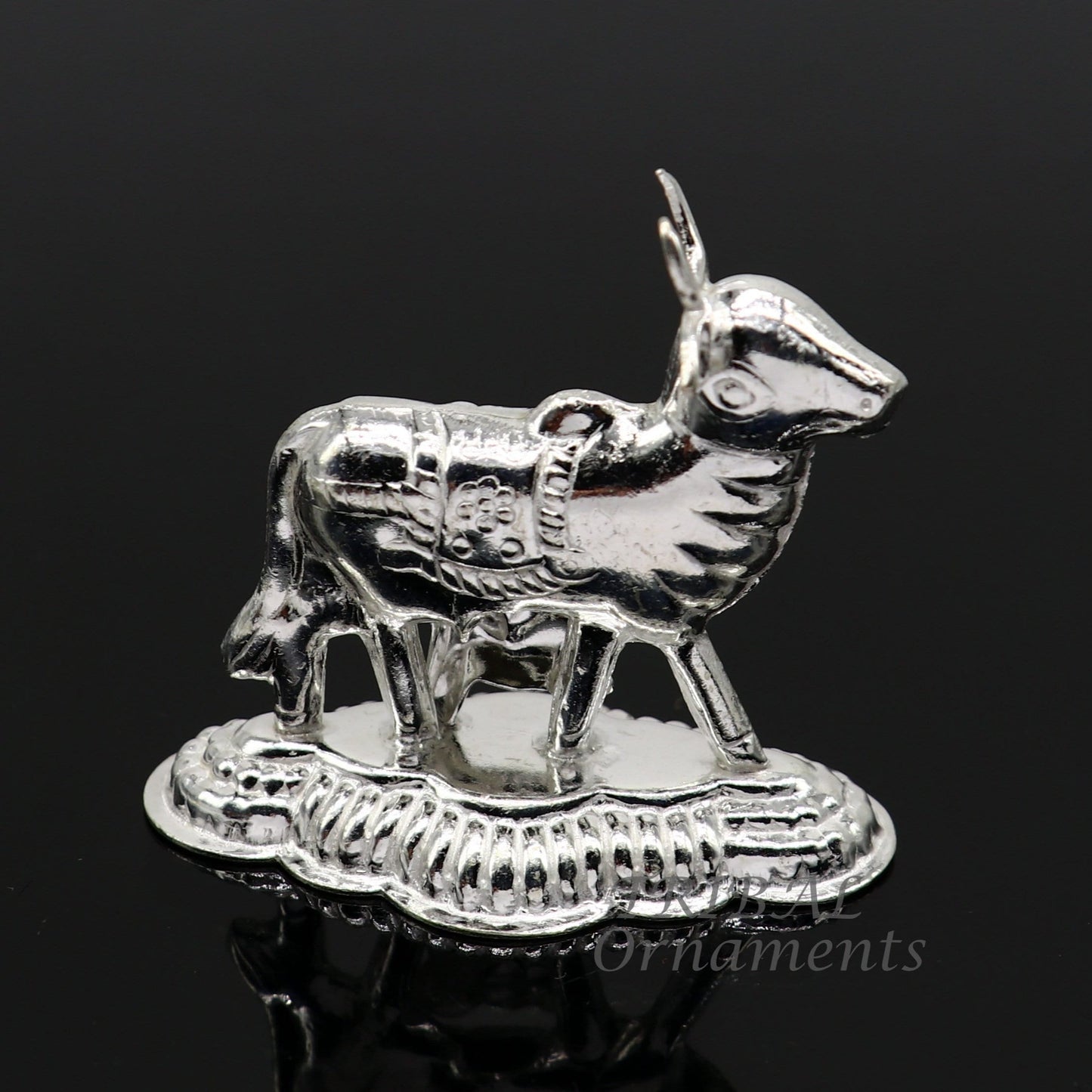 Divine cow with calf 925 sterling silver handmade Kamdhenu cow, deity's cow, wishing cow, silver worshipping puja su984 - TRIBAL ORNAMENTS