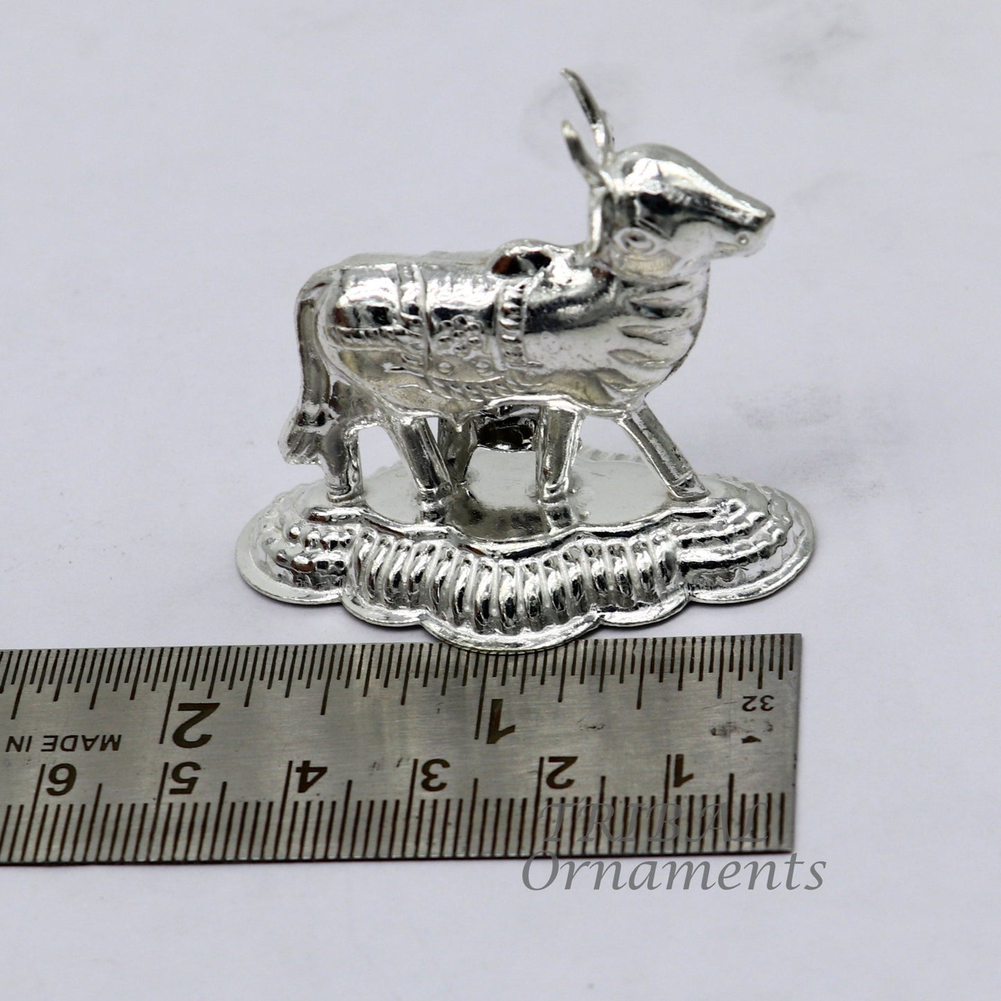 Divine cow with calf 925 sterling silver handmade Kamdhenu cow, deity's cow, wishing cow, silver worshipping puja su984 - TRIBAL ORNAMENTS
