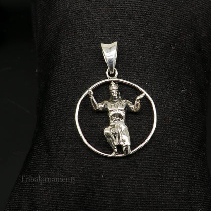 Sterling silver Hanuman pendant by Tribal Ornaments, intricate craftsmanship, detailed idol design, perfect for gifting jewelry.