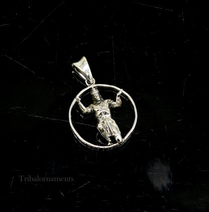 Sterling silver Hanuman pendant by Tribal Ornaments, detailed handmade idol jewelry perfect for gifting or everyday wear.