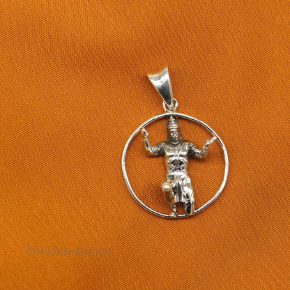 Sterling silver Hanuman pendant from TRIBAL ORNAMENTS featuring intricate craftsmanship, perfect for gifting jewelry.