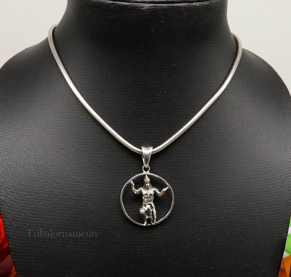Sterling silver Hanuman pendant by Tribal Ornaments featuring intricate craftsmanship, perfect for divine jewelry gifting.