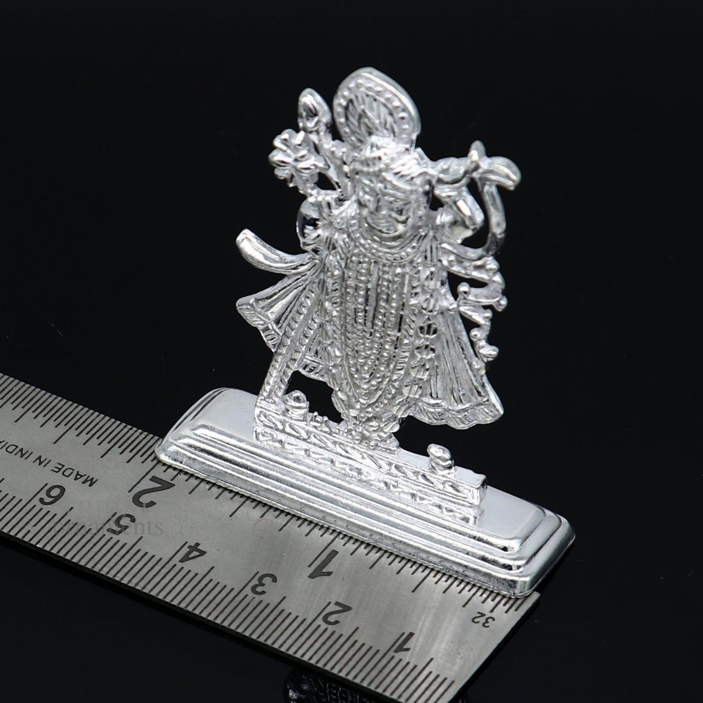 Divine lord krishna narayan avtar shri Nathji statue figurine solid silver article, best gift for decor your car front for blessing art472 - TRIBAL ORNAMENTS