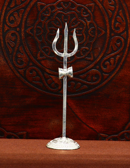 Divine Lord shiva Trident, Solid sterling silver Trishul puja article utensils, goddess trishul trident , god accessories  from india su341 - TRIBAL ORNAMENTS