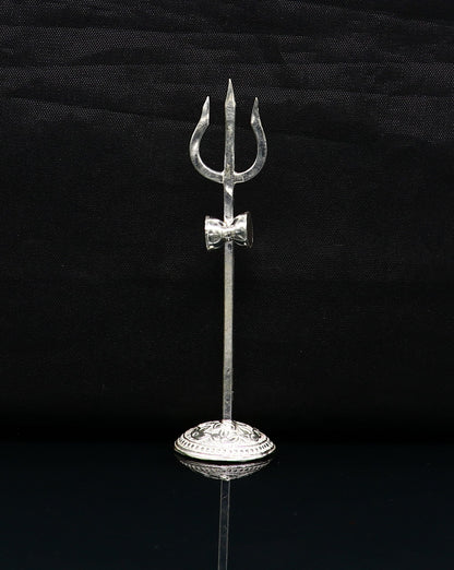 Divine Lord shiva Trident, Solid sterling silver Trishul puja article utensils, goddess trishul trident , god accessories  from india su341 - TRIBAL ORNAMENTS