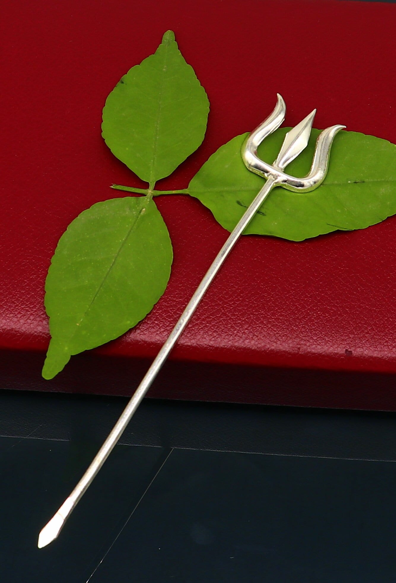 Divine Lord shiva Trident, Solid sterling silver Trishul puja article utensils, goddess trishul trident , god accessories  from india su342 - TRIBAL ORNAMENTS