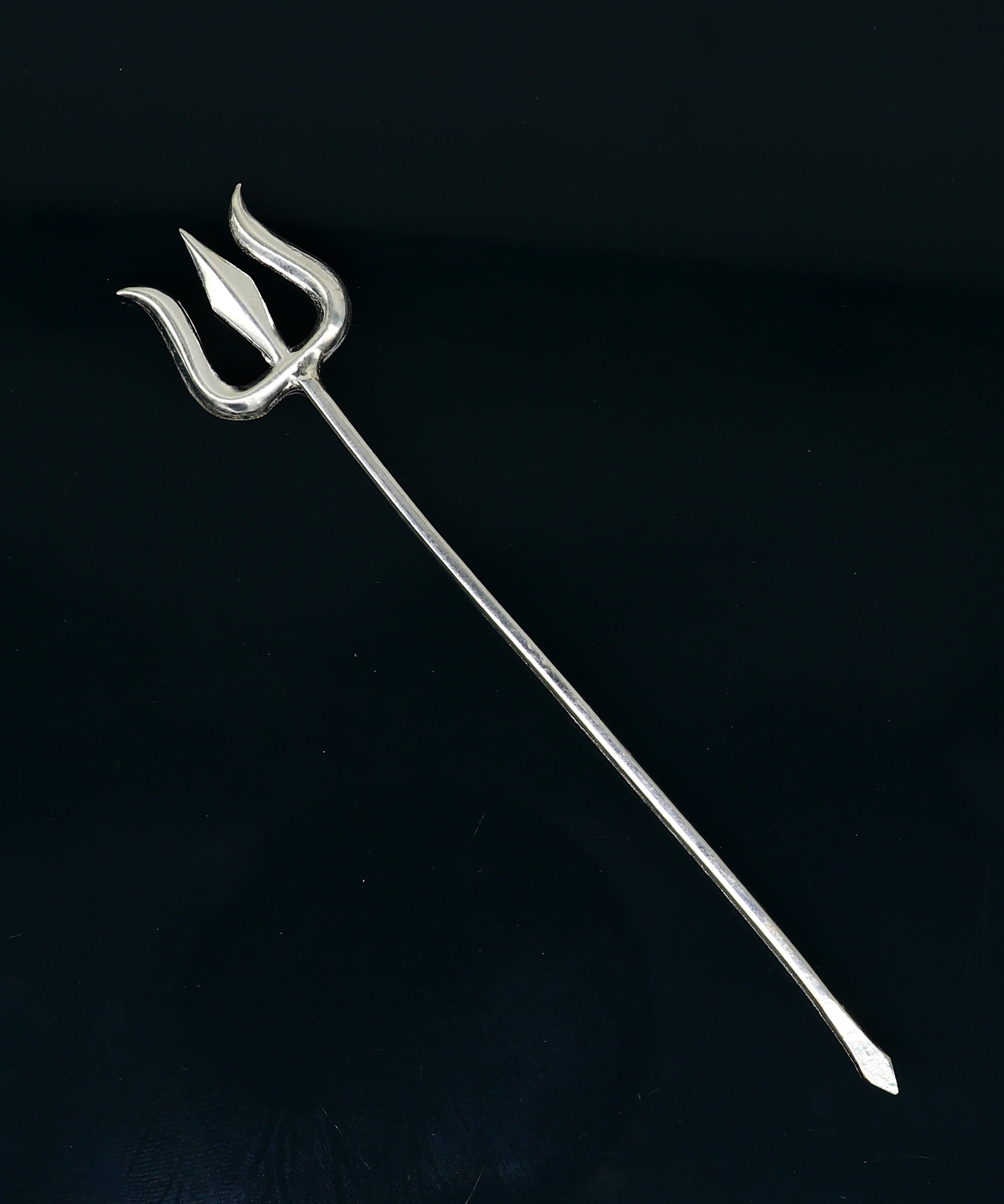 Divine Lord shiva Trident, Solid sterling silver Trishul puja article utensils, goddess trishul trident , god accessories  from india su342 - TRIBAL ORNAMENTS