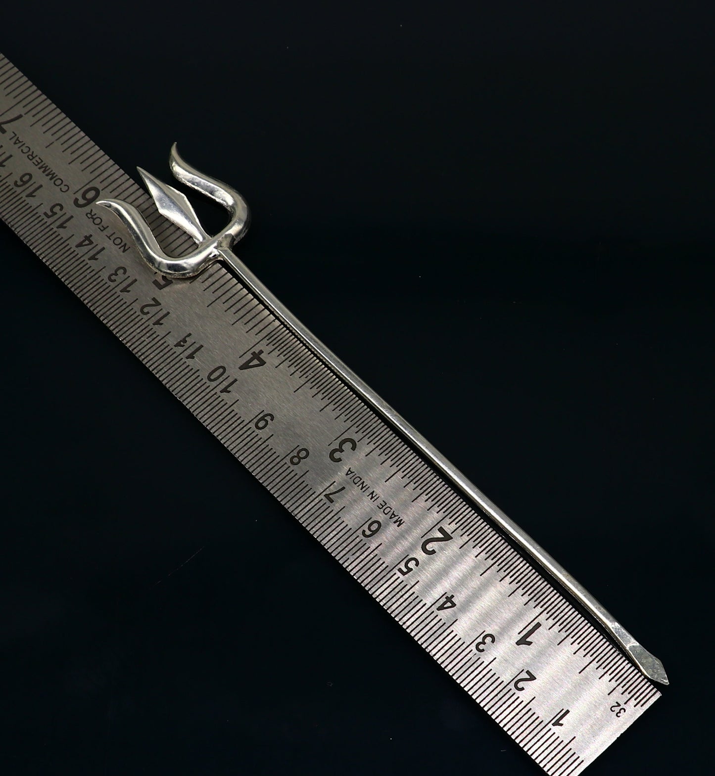 Divine Lord shiva Trident, Solid sterling silver Trishul puja article utensils, goddess trishul trident , god accessories  from india su342 - TRIBAL ORNAMENTS