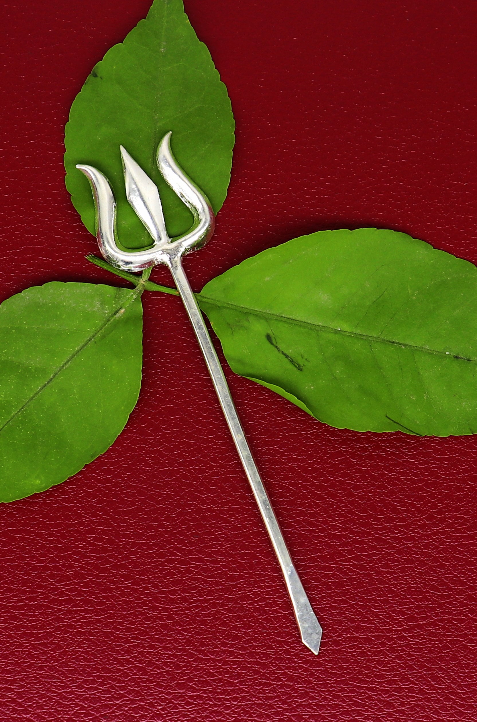 Divine Lord shiva Trident, Solid sterling silver Trishul puja article utensils, goddess trishul trident , god accessories  from india su343 - TRIBAL ORNAMENTS