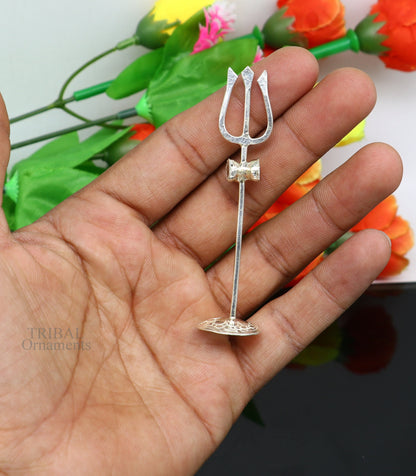 Divine Lord shiva Trident, Solid sterling silver Trishul puja article utensils, shiva trishul trident , god accessories  from india su693 - TRIBAL ORNAMENTS