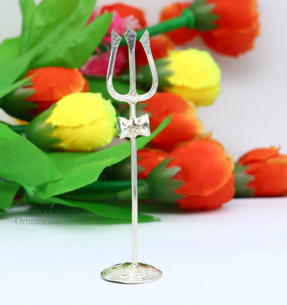 Divine Lord shiva Trident, Solid sterling silver Trishul puja article utensils, shiva trishul trident , god accessories  from india su693 - TRIBAL ORNAMENTS