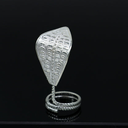 Divine Shiva Snake 925 sterling silver handmade style mini snake or shiva snake for puja or worshipping, solid Diwali puja article su722 - TRIBAL ORNAMENTS