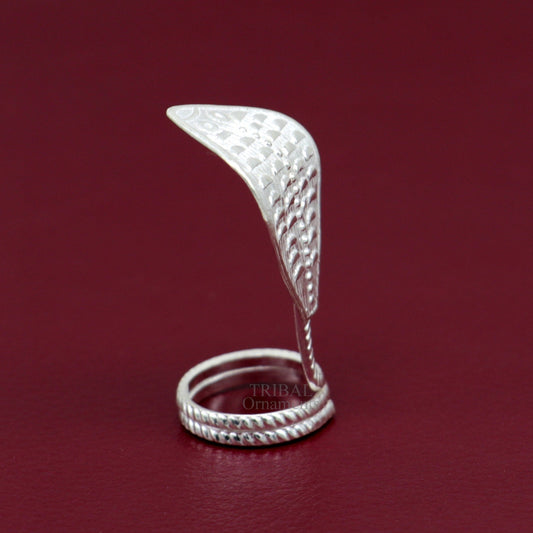 Divine Shiva Snake 925 sterling silver handmade style mini snake or shiva snake for puja or worshipping, solid Diwali puja article su722 - TRIBAL ORNAMENTS