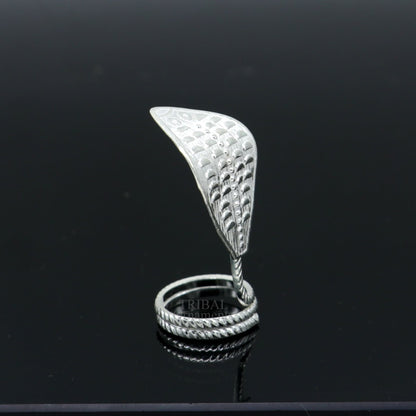 Divine Shiva Snake 925 sterling silver handmade style mini snake or shiva snake for puja or worshipping, solid Diwali puja article su722 - TRIBAL ORNAMENTS