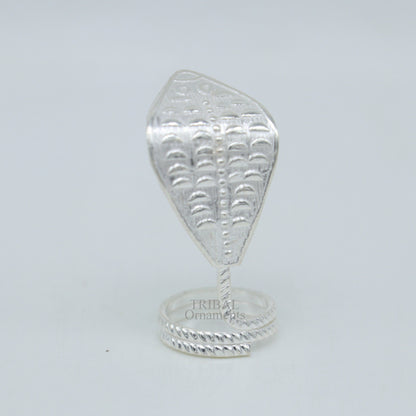 Divine Shiva Snake 925 sterling silver handmade style mini snake or shiva snake for puja or worshipping, solid Diwali puja article su722 - TRIBAL ORNAMENTS
