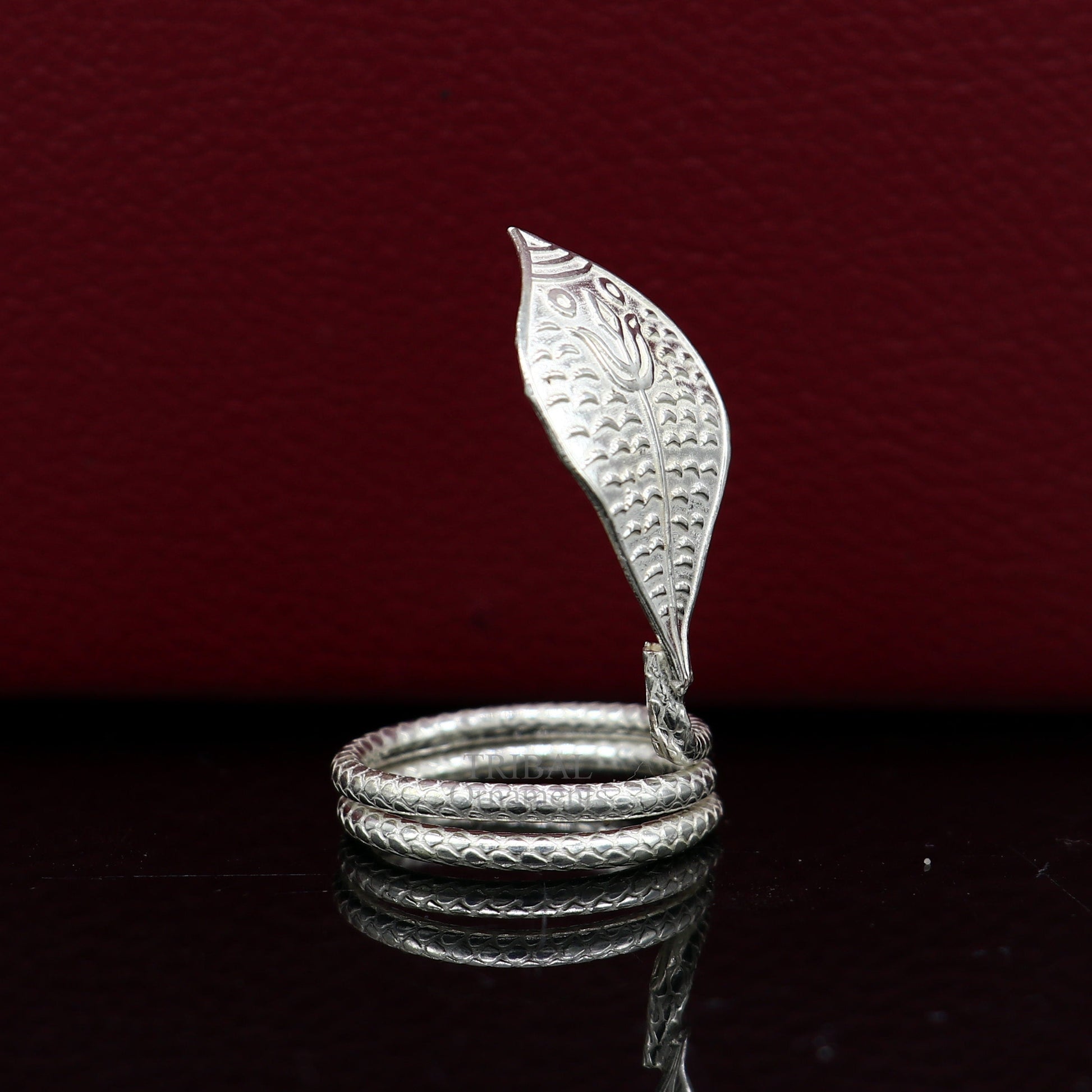 Divine Shiva Snake sterling silver handmade style mini snake or shiva snake for puja or worshipping, solid Diwali puja article su718 - TRIBAL ORNAMENTS