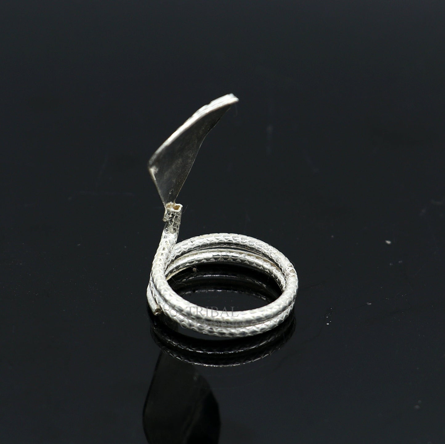 Divine Shiva Snake sterling silver handmade style mini snake or shiva snake for puja or worshipping, solid Diwali puja article su718 - TRIBAL ORNAMENTS