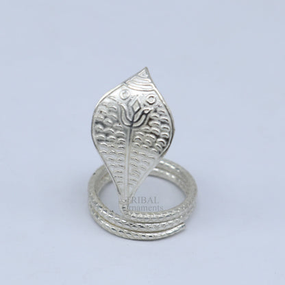 Divine Shiva Snake sterling silver handmade style mini snake or shiva snake for puja or worshipping, solid Diwali puja article su719 - TRIBAL ORNAMENTS