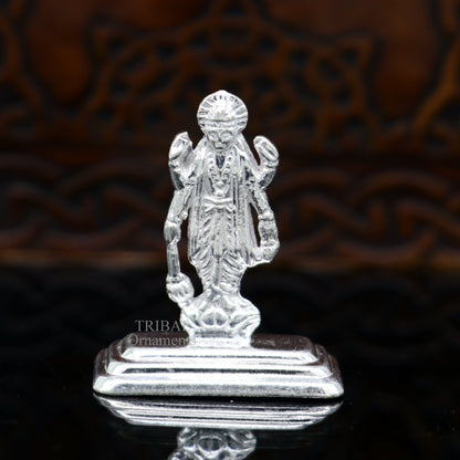 Divine sterling silver handmade Lord Vishnu Standing statue or Narayana figurine Murti , amazing Stunning puja worshipping  figurine art492 - TRIBAL ORNAMENTS