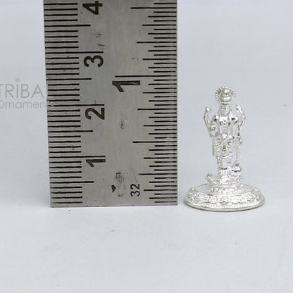 Divine sterling silver handmade Lord Vishnu Standing statue or Narayana figurine Murti , amazing Stunning puja worshipping  figurine art758 - TRIBAL ORNAMENTS