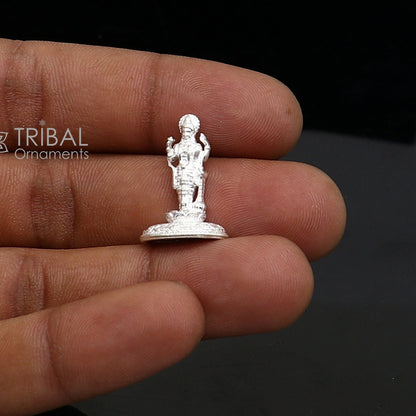 Divine sterling silver handmade Lord Vishnu Standing statue or Narayana figurine Murti , amazing Stunning puja worshipping  figurine art758 - TRIBAL ORNAMENTS