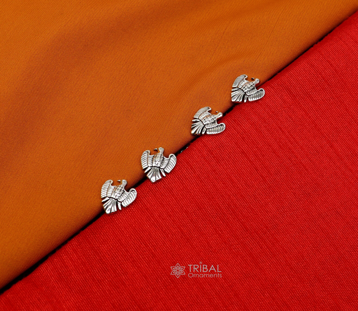 Dove design 925 Sterling Silver set of 4 kurta Buttons for Fashion Perfection, silver cufflinks, cultural trendy jewelry btn50 - TRIBAL ORNAMENTS