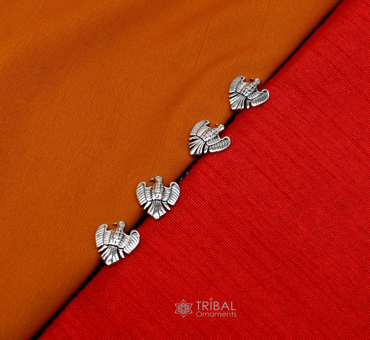 Dove design 925 Sterling Silver set of 4 kurta Buttons for Fashion Perfection, silver cufflinks, cultural trendy jewelry btn50 - TRIBAL ORNAMENTS