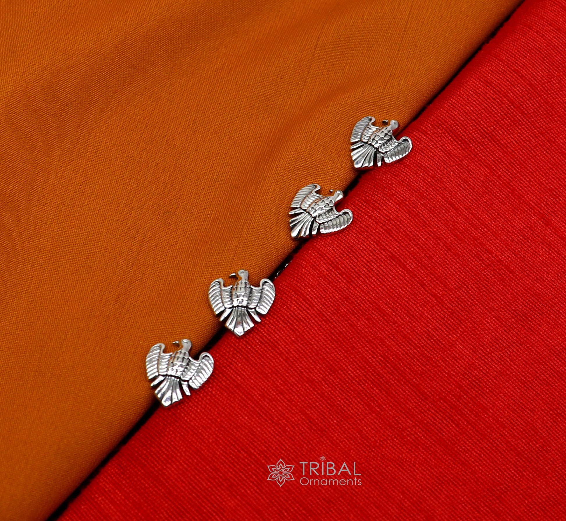 Dove design 925 Sterling Silver set of 4 kurta Buttons for Fashion Perfection, silver cufflinks, cultural trendy jewelry btn50 - TRIBAL ORNAMENTS