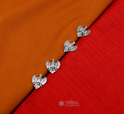 Dove design 925 Sterling Silver set of 4 kurta Buttons for Fashion Perfection, silver cufflinks, cultural trendy jewelry btn50 - TRIBAL ORNAMENTS