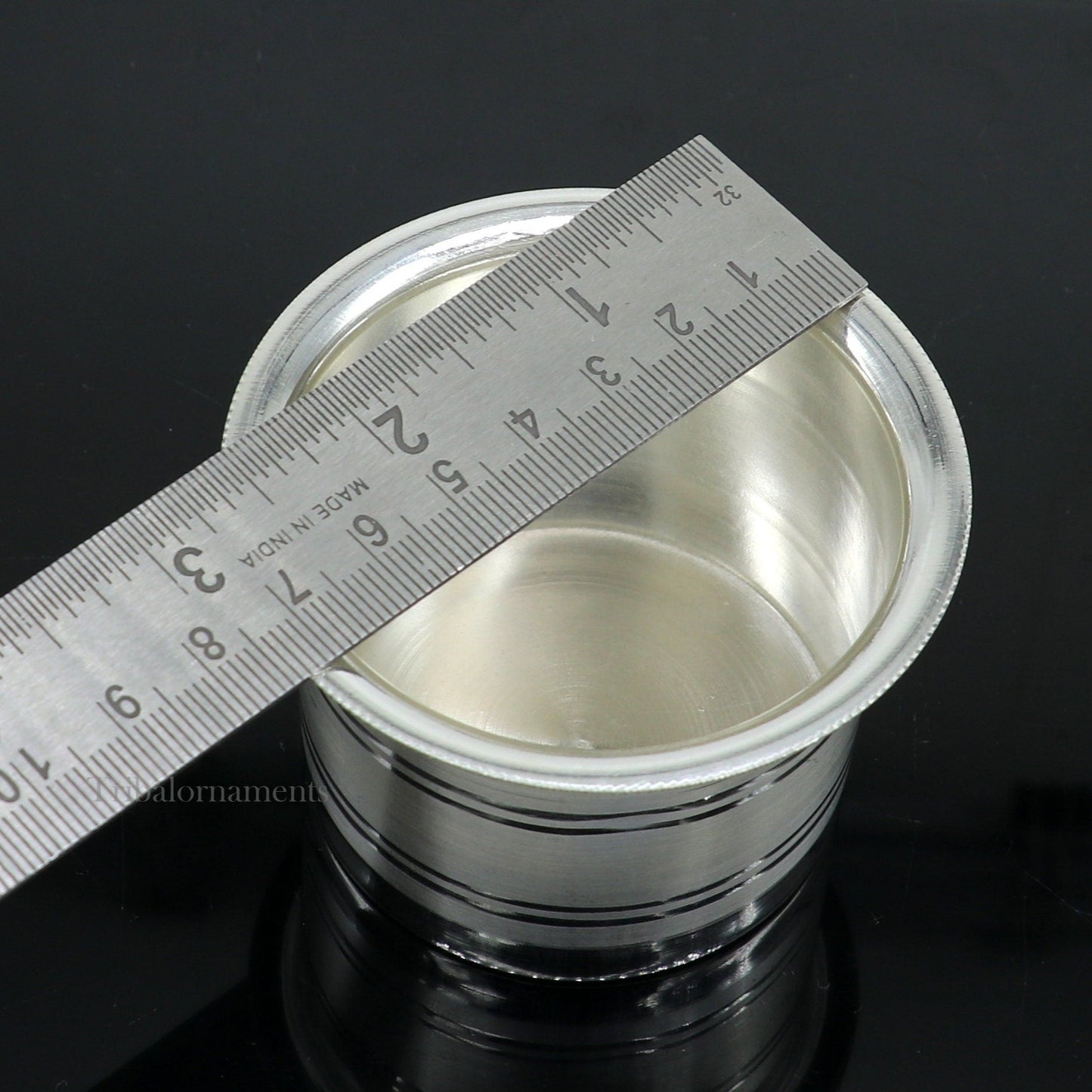 Elegant Ghee pot patra puja or worshipping Solid silver ghee bowl or pot, Butter pot for kitchen, silver puja utensils from India su541 - TRIBAL ORNAMENTS