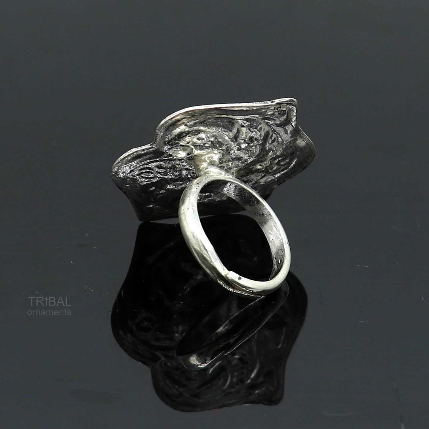 Elegant Vintage design wedding style 925 sterling silver chitai work adjustable ring band, best brides gifting tribal ethnic jewelry sr306 - TRIBAL ORNAMENTS