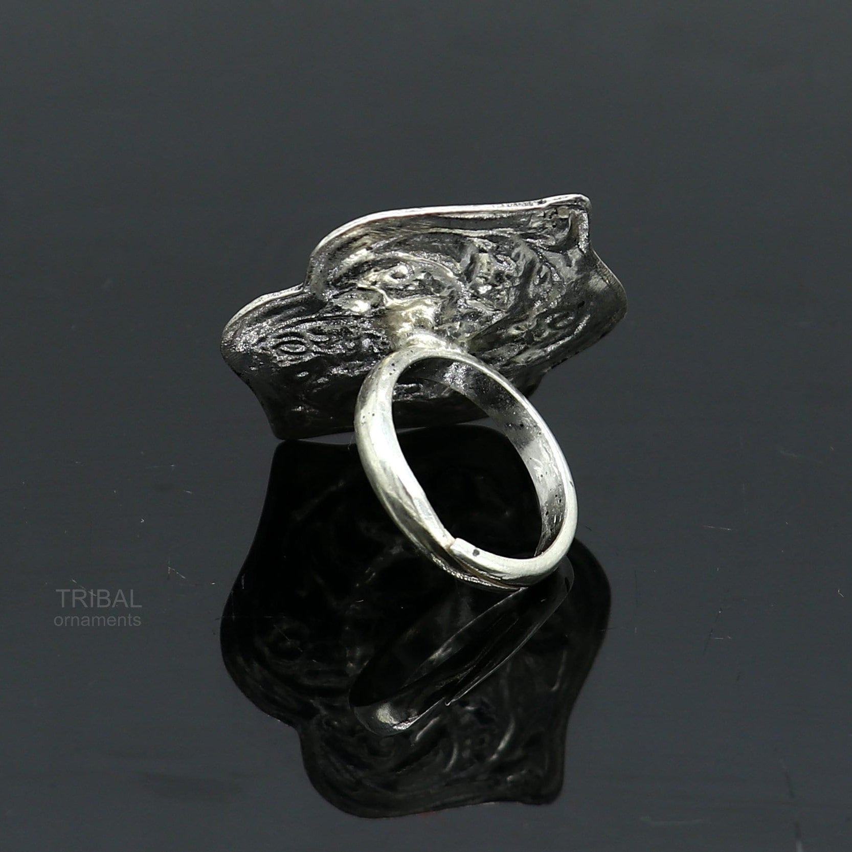 Elegant Vintage design wedding style 925 sterling silver chitai work adjustable ring band, best brides gifting tribal ethnic jewelry sr306 - TRIBAL ORNAMENTS