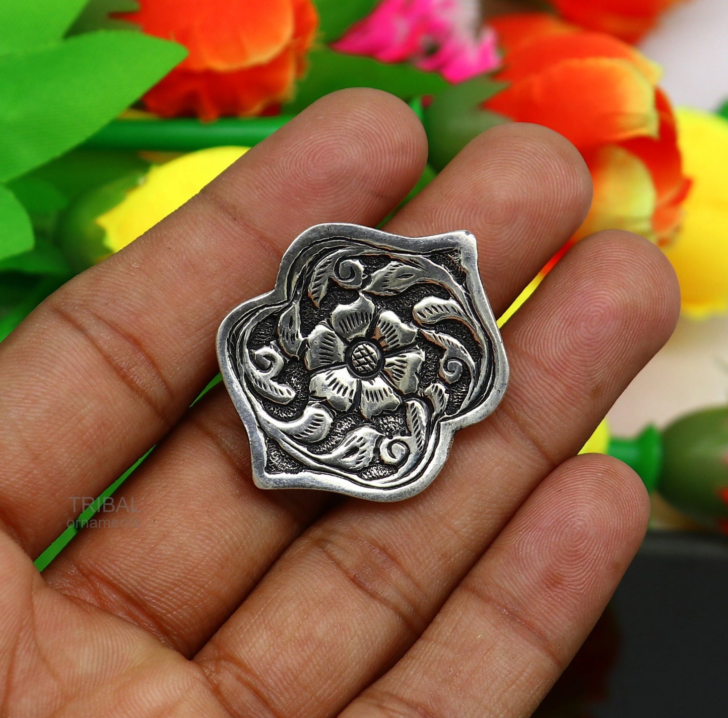 Elegant Vintage design wedding style 925 sterling silver chitai work adjustable ring band, best brides gifting tribal ethnic jewelry sr306 - TRIBAL ORNAMENTS