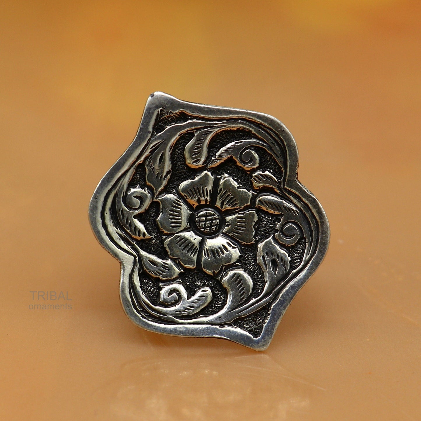 Elegant Vintage design wedding style 925 sterling silver chitai work adjustable ring band, best brides gifting tribal ethnic jewelry sr306 - TRIBAL ORNAMENTS