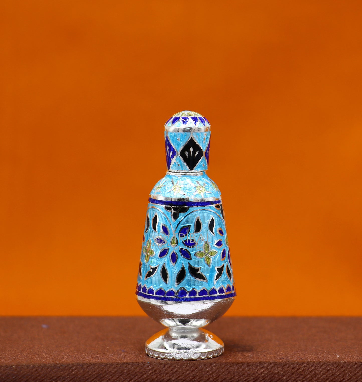 Enamel work 925 Sterling silver handmade fabulous trinket box, gorgeous container box, casket box, sindoor box brides gifting box stb791 - TRIBAL ORNAMENTS